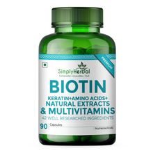 Simply Herbal Natural Biotin Multivitamin Capsules For Hair & Skin For Men Women(90 Capsules)