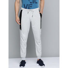 Alcis Men Grey Melange Typography Printed Track Pants