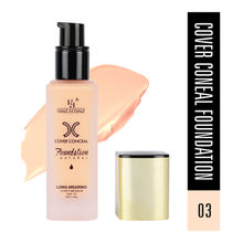 Half N Half Cover Concealer Foundation Natural Longwearing Overtime Base SPF 15