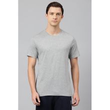 Van Heusen Men Grey Solid Crew Neck T-Shirt