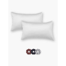 SEEVO White Satin Pillow Covers - 17 x 27 Inches (Set of 2) (Free Size)
