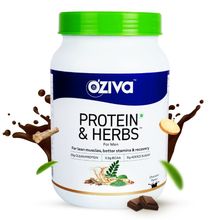 OZiva Protein & Herbs For Men, for Lean Muscle, Better Stamina and Recovery, Chocolate
