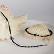 Priyaasi Black Beads Silver Plated Traditional Anklets