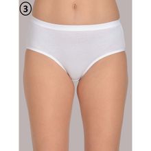 Mod & Shy Women White Solid Hipster Panties (Pack of 3)