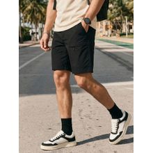 Nobero Black Nylon Solid Travel Anti-Stain Shorts