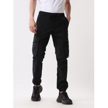 WROGN Men Black Nylon Cargo Jogger
