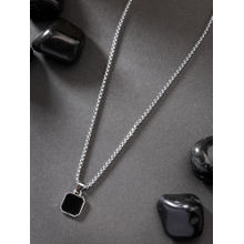 NVR Men Silver Plated Artificial Stone Stainless Steel Pendant With Chain