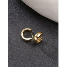 NVR Men Gold Plated Stainless Steel Hoop Earrings