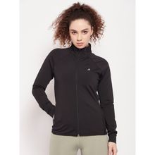 Athlisis Women Black Reflective Strip Training Or Gym Sporty Jacket
