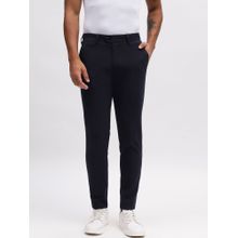 LINDBERGH Men Navy Blue Solid Slim Fit Trouser
