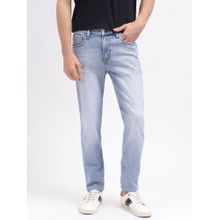 LINDBERGH Men Blue Solid Slim Fit Mid-Rise Jeans