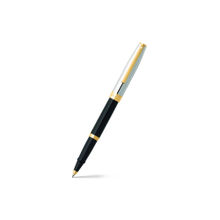 Sheaffer 9475 Sagaris Rollerball Pen - Black Barrel and Chrome Cap with Gold Tone Trim