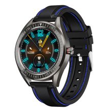 AQFIT W14 Fitness Smartwatch Activity Tracker, IP68 Waterproof, 1.33" Display (Black Blue)