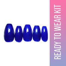 SOEZI Ballsy Blues Reusable Press On Nails - Ready To Wear Kit