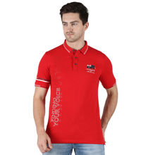 Monte Carlo Mens Red Print Collar T-shirt