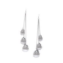 Blueberry Silver Plated Jhumka Drop Earring