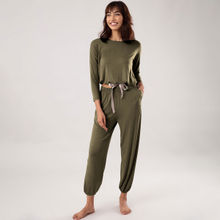 Nykd By Nykaa Sumptuously Soft Modal Lounge Pajama Set of 2 NYS016-Burnt Olive