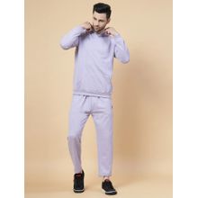 RIGO Men Cotton Fleece Lilac Regular Fit Hoodie and Trackpant