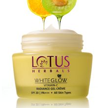 Lotus Herbals Whiteglow Vitamin-C Radiance Gel Crème SPF-20 PA+++ All Skin Types Paraben-Free
