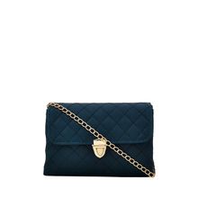 Yelloe Blue Sling Bag With Gold Chain Strap Vk1S752K Blue Sling Bag