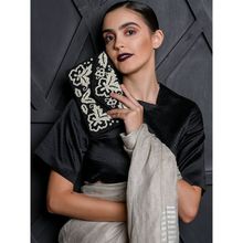 Odette Black And White Beads Envelope Clutch