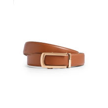 CAZZANO Men Tan Slider Buckle Leather Belt