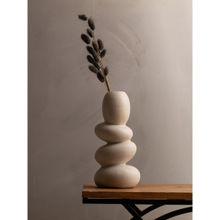 Glimpse Homes White Pebble Ceramic Flower Vase