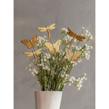 Glimpse Homes 3 Dragonfly & 3 Butterfly Golden Wings Metal Sticks