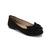 Mode By Red Tape Solid Black Ballerinas