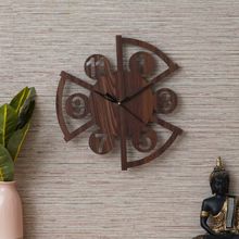 eCraftIndia Brown Antique Designer Wooden Wall Clock