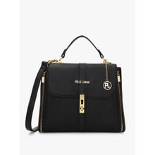 Pelle Luxur Hyna Black Satchel Bag For Women