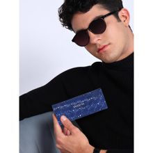 Sassora Blue Premium Leather Stylish Foldable Unisex Spectacle Case (M)