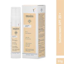 DERMINA Sunscreen Aqua Gel SPF 35+ PA+++ Broad Spectrum UVA/UVB With Ectoin, Oil Free - All Skin Type