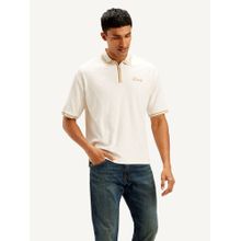 Levi's Men Knitted Off-White Polo T-Shirt