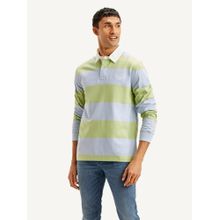 Levi's Men Striped Light-Blue Polo T-Shirt