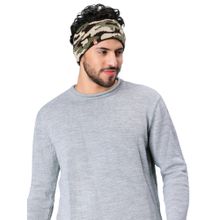 Bharatasya Men Army Pattern Earwarmer Olive Head Band