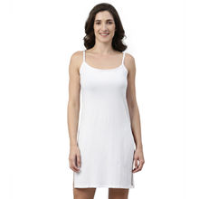 Enamor Essentials Womens E095-cotton Sleeveless Scoop Neck Dress Slip White