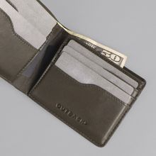 OUTBACK Bi-Fold Leather Wallet Olive Crocodile
