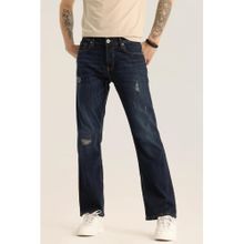 Snitch Vanguard Dark Blue Distressed Straight Jeans