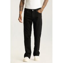Snitch Vertex Black Plain Straight Fit Jeans