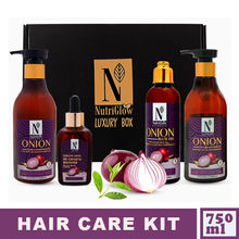 NutriGlow NATURAL'S Combo of 4: Hair Re-Growth Booster/ Hair Oil/ Hair Shampoo & Hair Conditioner With Red Onion Seed Oil