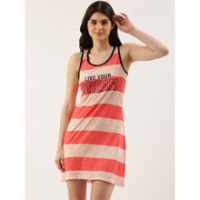 Clt.s Women Coral Striped Sleep Dress