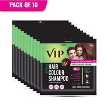VIP Hair Colour Shampoo Ammonia Free - Brown (Pack Of 10)