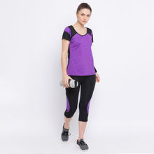 Clovia Gym/Sports Activewear Top & Capri Tight - Multi-Color