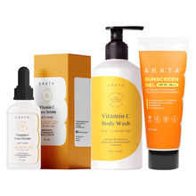 Arata Vitamin C Skincare Combo With Body Wash, Face Serum & Sunscreeen SPF 50+ PA+++