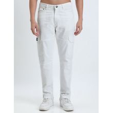 SHOWOFF Men White Slim Fit Jeans