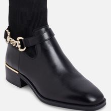 Aldo Franina Leather Black Solid Ankle Boots