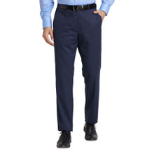Park Avenue Luxus Fit Self Design Blue Trouser