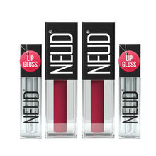 Neud Matte Liquid Lipstick Peachy Pink Smudge Proof with Free Lip Gloss - Pack of 2