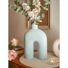 Hollyhock Blue Minimalistic Stoneware Vase